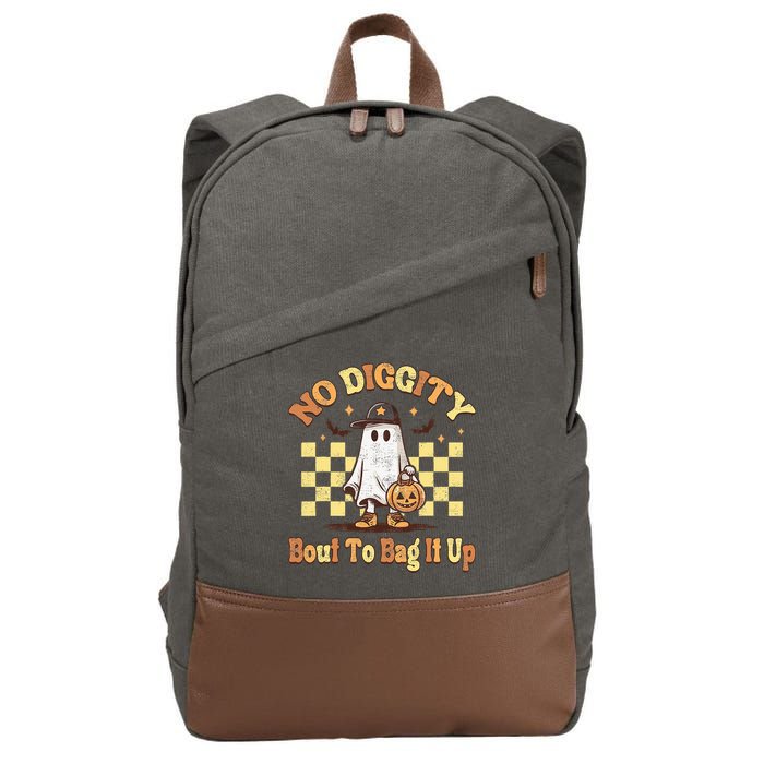 No Diggity Bout To Bag It Up Cool Ghost Halloween Cotton Canvas Backpack