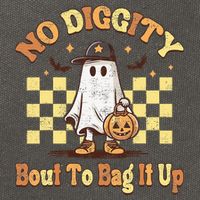 No Diggity Bout To Bag It Up Cool Ghost Halloween Cotton Canvas Backpack