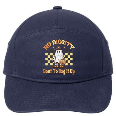 No Diggity Bout To Bag It Up Cool Ghost Halloween 7-Panel Snapback Hat