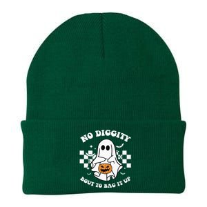 No Diggity Bout to Bag It Up Cute Ghost Halloween Candy Knit Cap Winter Beanie