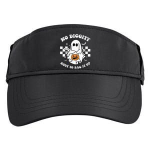 No Diggity Bout to Bag It Up Cute Ghost Halloween Candy Adult Drive Performance Visor