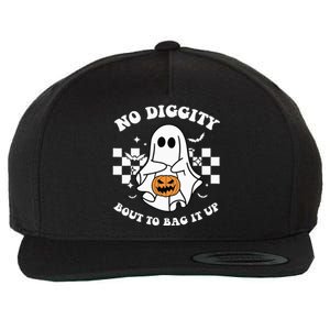 No Diggity Bout to Bag It Up Cute Ghost Halloween Candy Wool Snapback Cap