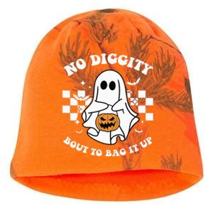 No Diggity Bout to Bag It Up Cute Ghost Halloween Candy Kati - Camo Knit Beanie