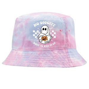 No Diggity Bout to Bag It Up Cute Ghost Halloween Candy Tie-Dyed Bucket Hat