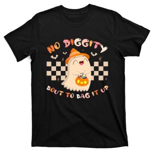 No Diggity Bout To Bag It Up Cute Ghost Halloween T-Shirt