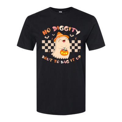 No Diggity Bout To Bag It Up Cute Ghost Halloween Softstyle® CVC T-Shirt