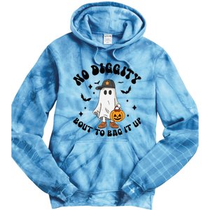 No Diggity Bout To Bag It Up Ghost Halloween Tie Dye Hoodie