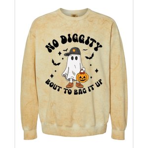 No Diggity Bout To Bag It Up Ghost Halloween Colorblast Crewneck Sweatshirt