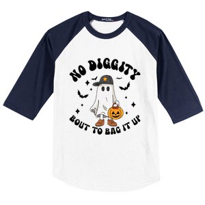 No Diggity Bout To Bag It Up Ghost Halloween Baseball Sleeve Shirt