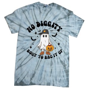 No Diggity Bout To Bag It Up Ghost Halloween Tie-Dye T-Shirt