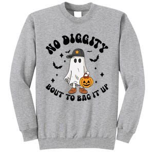 No Diggity Bout To Bag It Up Ghost Halloween Tall Sweatshirt