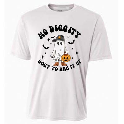 No Diggity Bout To Bag It Up Ghost Halloween Cooling Performance Crew T-Shirt