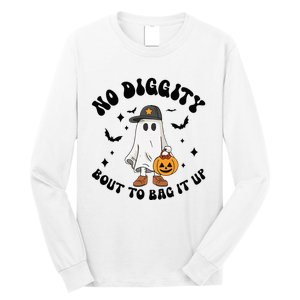 No Diggity Bout To Bag It Up Ghost Halloween Long Sleeve Shirt