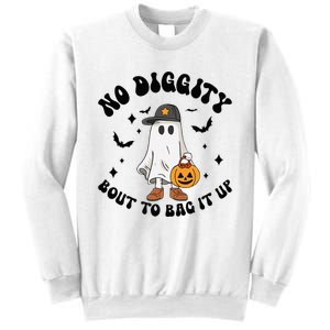 No Diggity Bout To Bag It Up Ghost Halloween Sweatshirt