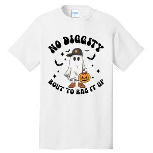 No Diggity Bout To Bag It Up Ghost Halloween Tall T-Shirt