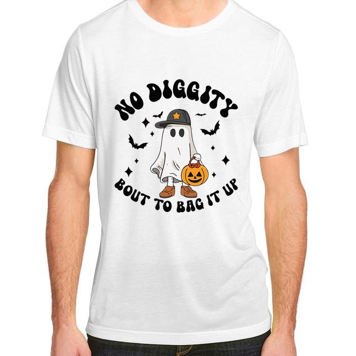 No Diggity Bout To Bag It Up Ghost Halloween Adult ChromaSoft Performance T-Shirt