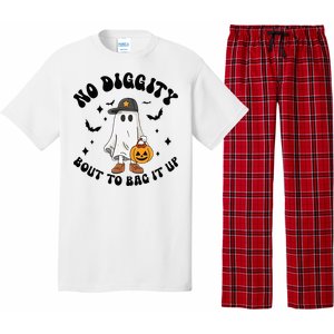 No Diggity Bout To Bag It Up Ghost Halloween Pajama Set