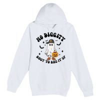 No Diggity Bout To Bag It Up Ghost Halloween Premium Pullover Hoodie