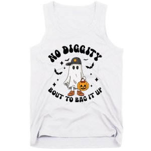 No Diggity Bout To Bag It Up Ghost Halloween Tank Top