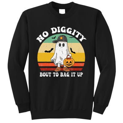 No Diggity Bout To Bag It Up Cute Ghost Halloween Sweatshirt