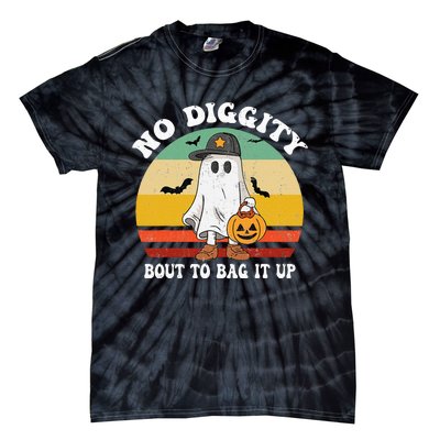 No Diggity Bout To Bag It Up Cute Ghost Halloween Tie-Dye T-Shirt