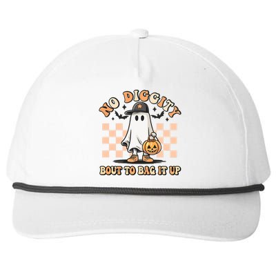 No Diggity Bout To Bag It Up Ghost Halloween Snapback Five-Panel Rope Hat