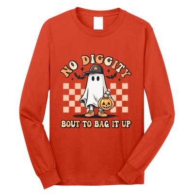 No Diggity Bout To Bag It Up Ghost Halloween Long Sleeve Shirt