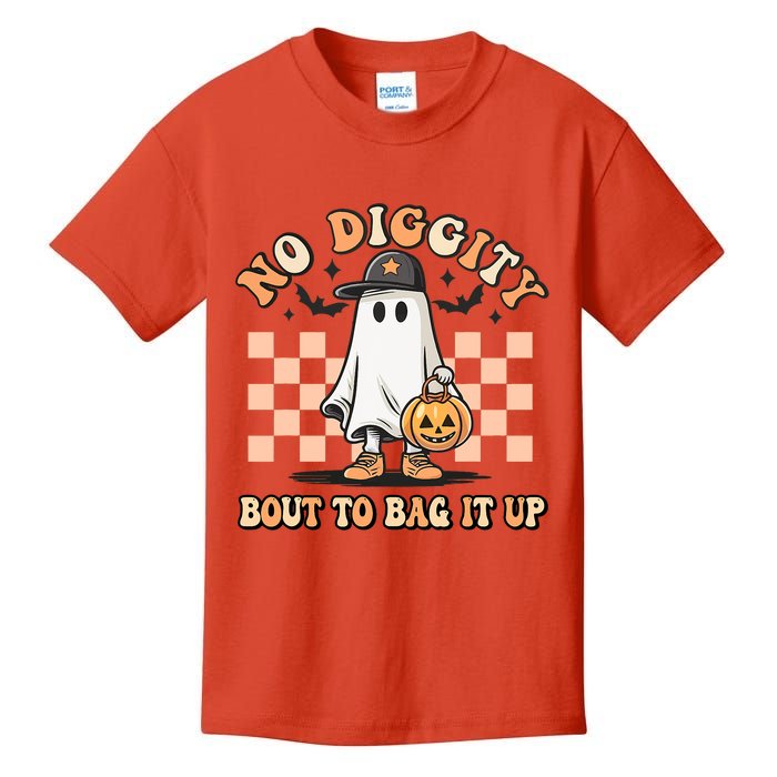 No Diggity Bout To Bag It Up Ghost Halloween Kids T-Shirt