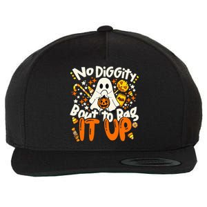 No Diggity Bout To Bag It Up Cute Ghost Halloween Candy Wool Snapback Cap