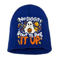 No Diggity Bout To Bag It Up Cute Ghost Halloween Candy Short Acrylic Beanie