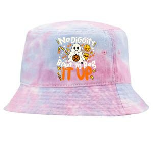 No Diggity Bout To Bag It Up Cute Ghost Halloween Candy Tie-Dyed Bucket Hat