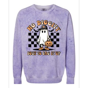 No Diggity Bout To Bag It Up Ghost Halloween Colorblast Crewneck Sweatshirt