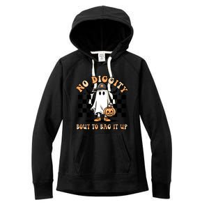 No Diggity Bout To Bag It Up Ghost Halloween Women's Fleece Hoodie