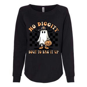 No Diggity Bout To Bag It Up Ghost Halloween Womens California Wash Sweatshirt