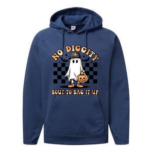 No Diggity Bout To Bag It Up Ghost Halloween Performance Fleece Hoodie