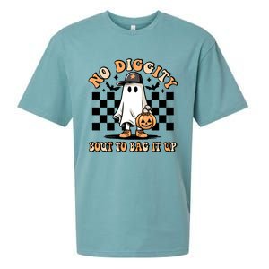 No Diggity Bout To Bag It Up Ghost Halloween Sueded Cloud Jersey T-Shirt