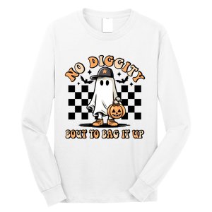 No Diggity Bout To Bag It Up Ghost Halloween Long Sleeve Shirt