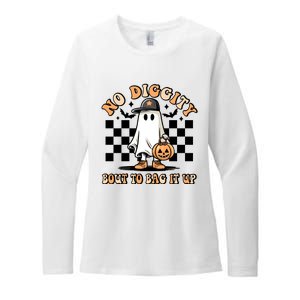 No Diggity Bout To Bag It Up Ghost Halloween Womens CVC Long Sleeve Shirt