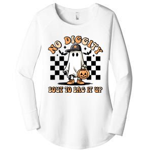 No Diggity Bout To Bag It Up Ghost Halloween Women's Perfect Tri Tunic Long Sleeve Shirt