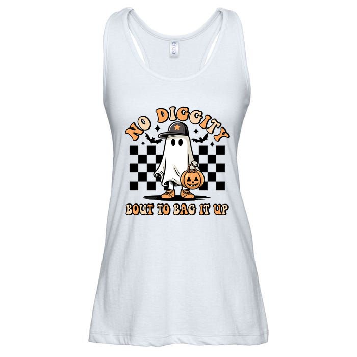 No Diggity Bout To Bag It Up Ghost Halloween Ladies Essential Flowy Tank