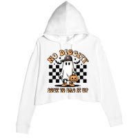 No Diggity Bout To Bag It Up Ghost Halloween Crop Fleece Hoodie