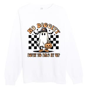 No Diggity Bout To Bag It Up Ghost Halloween Premium Crewneck Sweatshirt