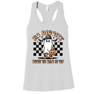 No Diggity Bout To Bag It Up Ghost Halloween Women's Racerback Tank