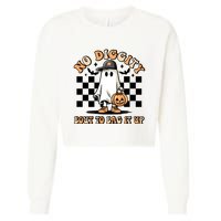 No Diggity Bout To Bag It Up Ghost Halloween Cropped Pullover Crew