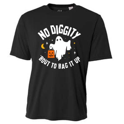 No Diggity Bout To Bag It Up Cute Ghost Halloween Candy Cooling Performance Crew T-Shirt