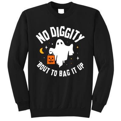 No Diggity Bout To Bag It Up Cute Ghost Halloween Candy Sweatshirt