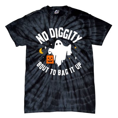 No Diggity Bout To Bag It Up Cute Ghost Halloween Candy Tie-Dye T-Shirt