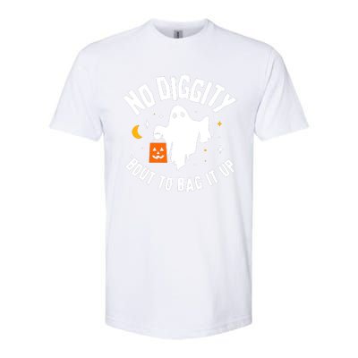 No Diggity Bout To Bag It Up Cute Ghost Halloween Candy Softstyle CVC T-Shirt