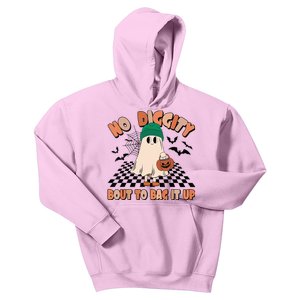 No Diggity Bout To Bag It Up Ghost Halloween Spooky Season Kids Hoodie