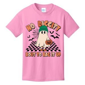 No Diggity Bout To Bag It Up Ghost Halloween Spooky Season Kids T-Shirt